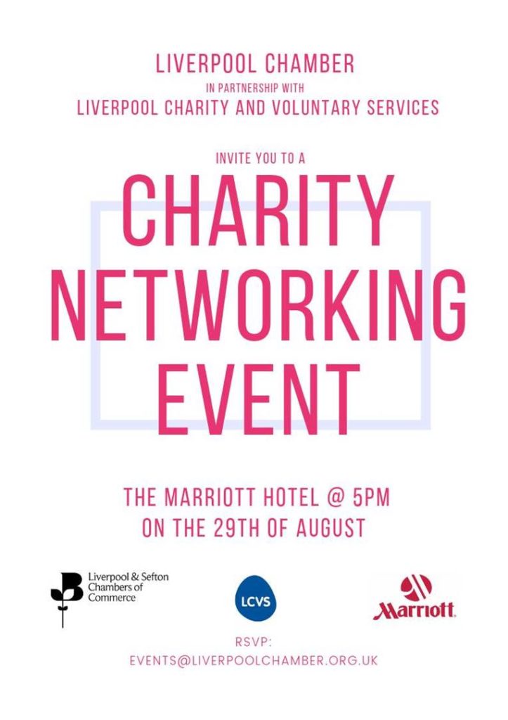 Charity networking flyer. All details repeated below