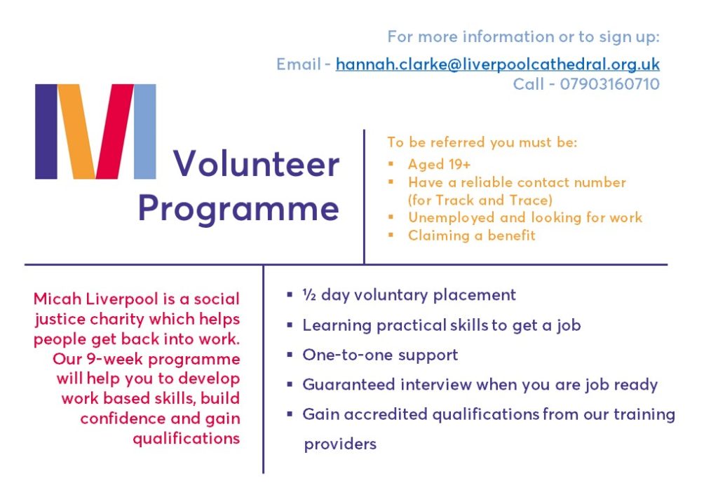 Micah Volunteer Programme flyer - text in full below