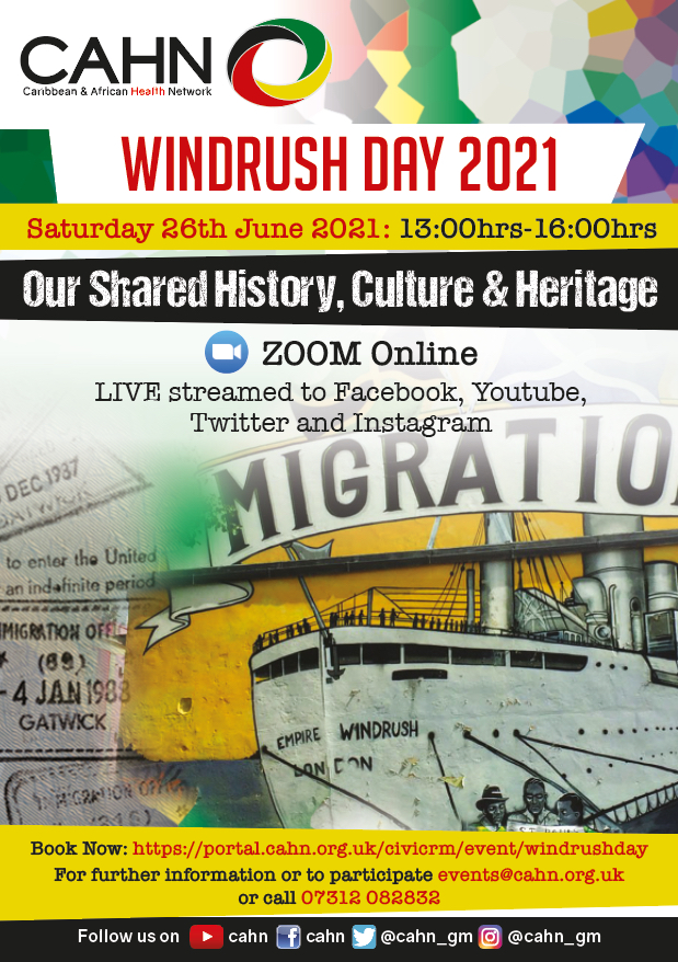 Windrush 2021 Flyer, all text repeated below