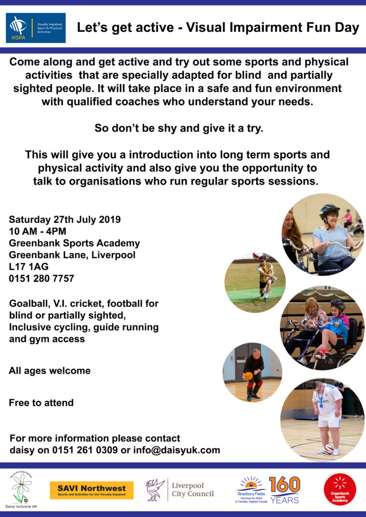 Visual impairment funday poster. All text included in this poster is repeated below